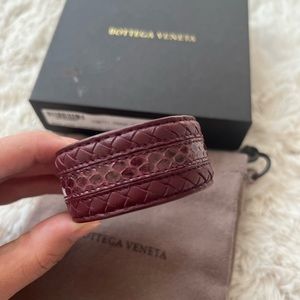 Bottega Veneta brand new snake leather and lamp skin mix bracelet